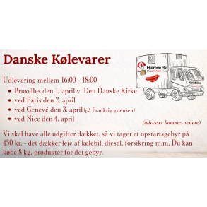 🚚 K&oslash;lebilen 1. - 4. april 2026 🚚